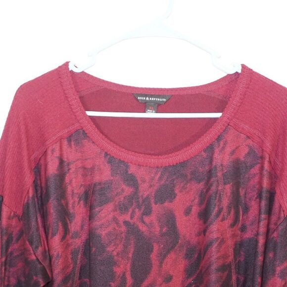 Rock & Republic Red and Black Tunic Style Quarter Sleeve Sweater Top, Size XL - Picture 4 of 4